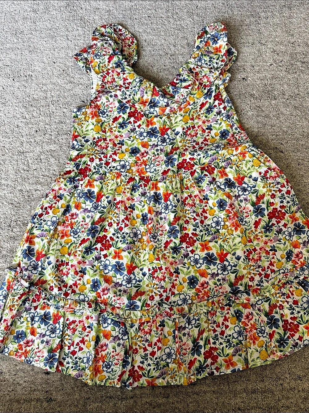 Janie and Jack Multi Floral Tiered Ruffle Dress Girls Size 3